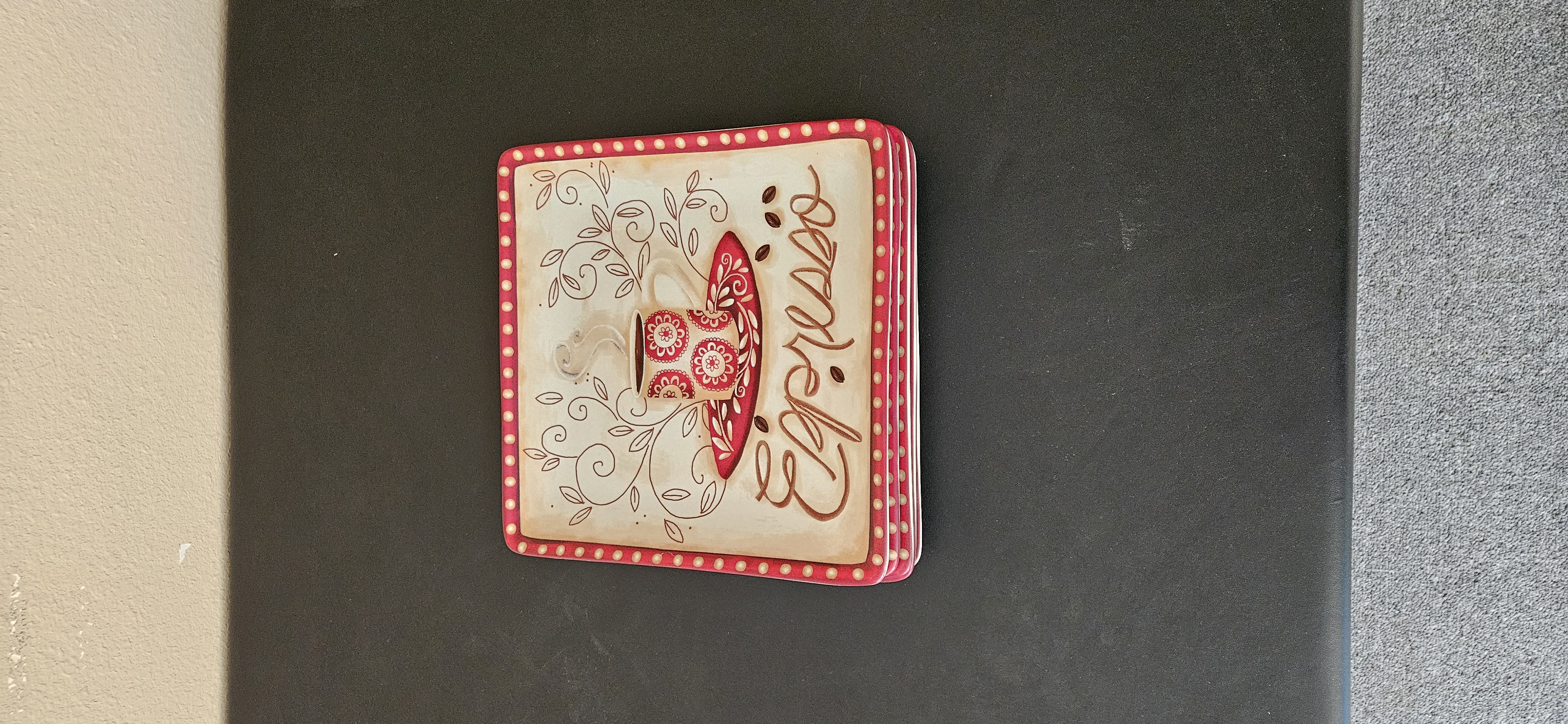 6pc Square Plate Set Cafe Design