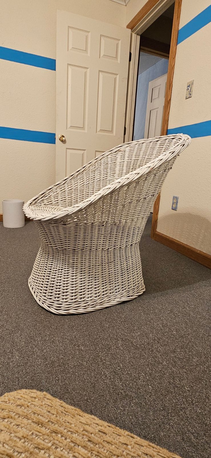 1960's French wicker bucket chair