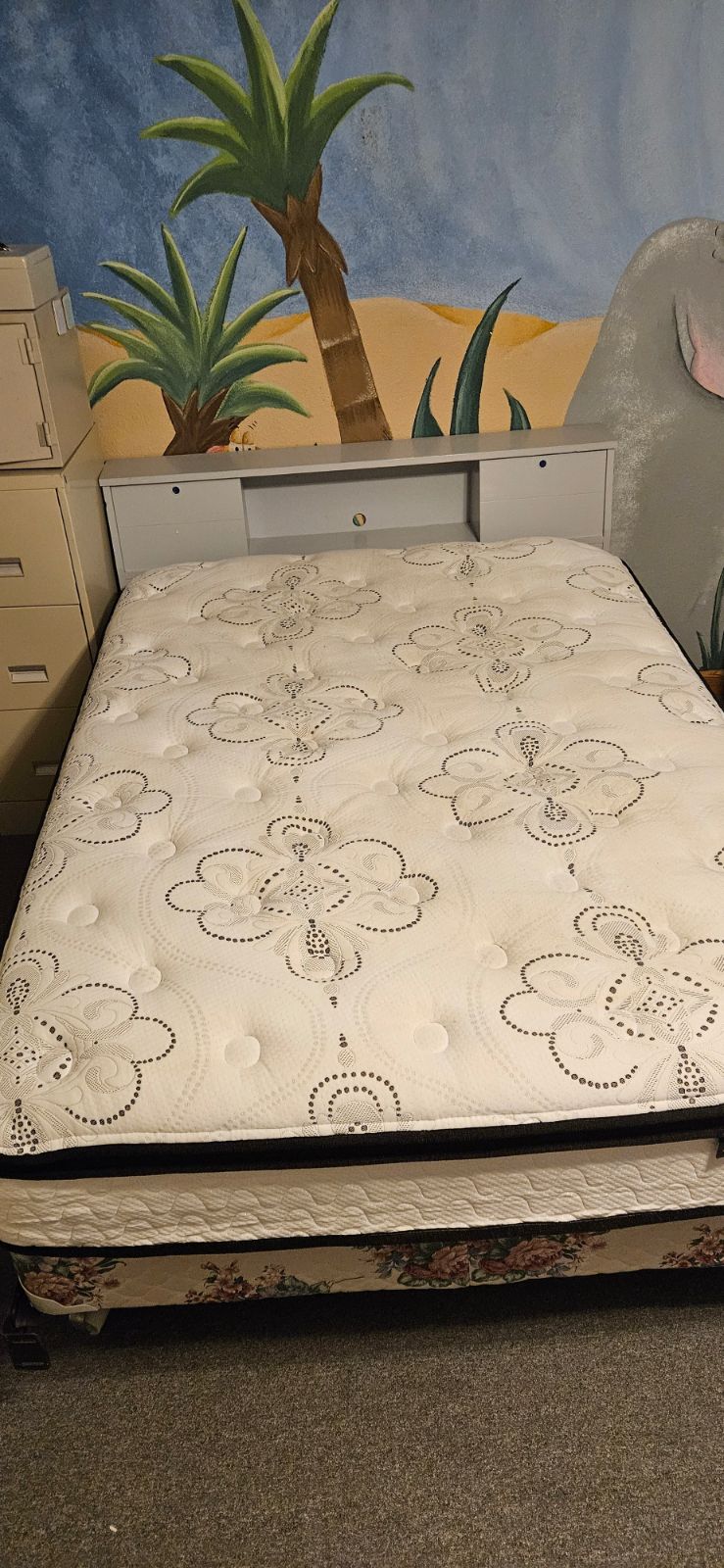 Full size mattress, box springs, and frame