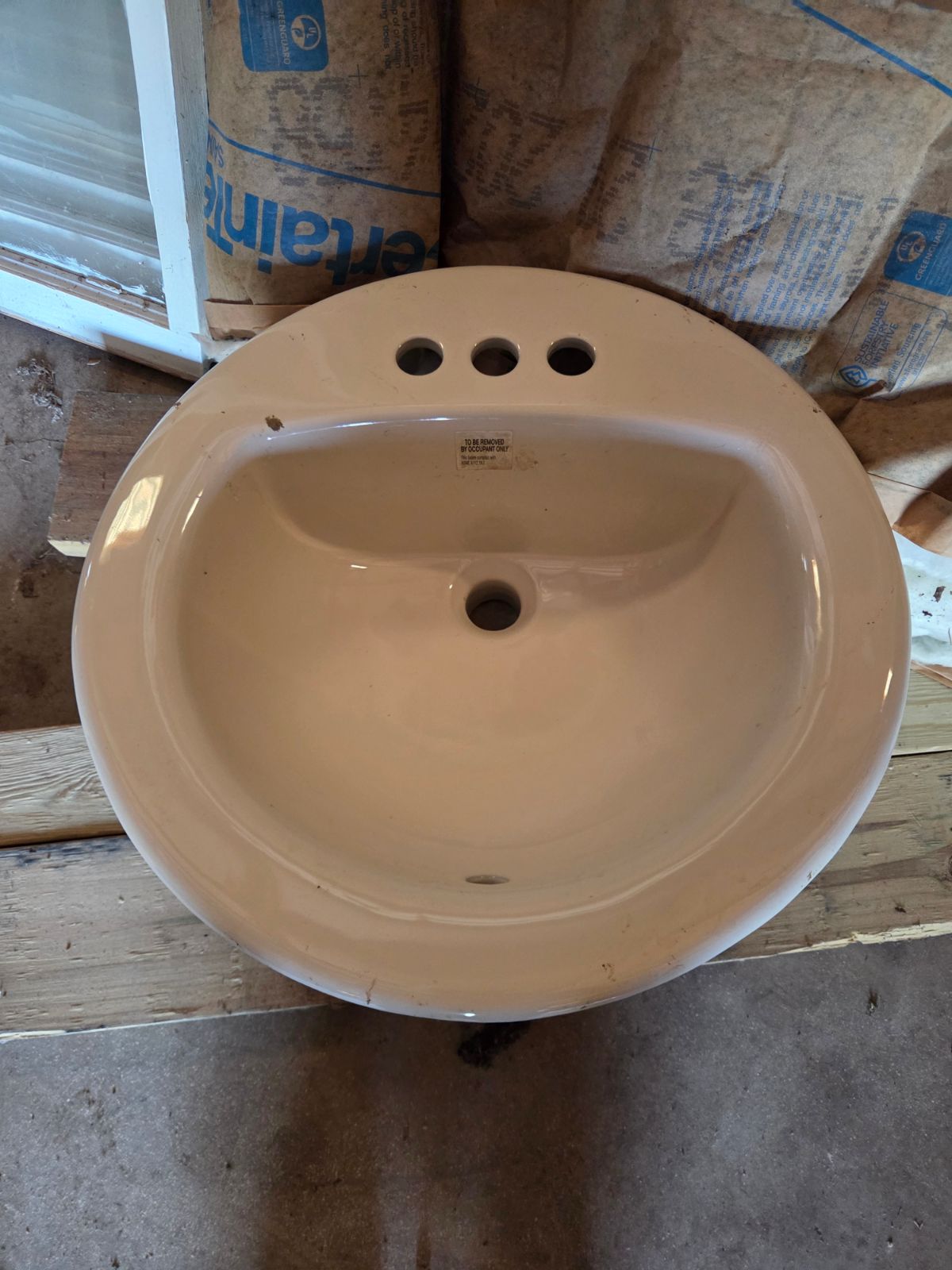 19" Bone Drop In Sink Porcelain